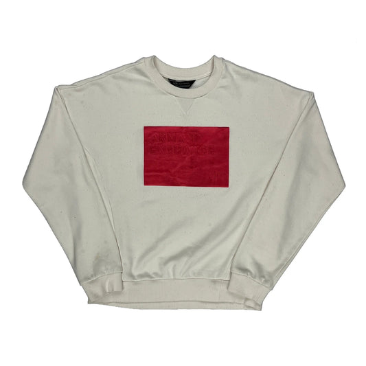 Armani Exchange Sweatshirt - Small Cream Cotton