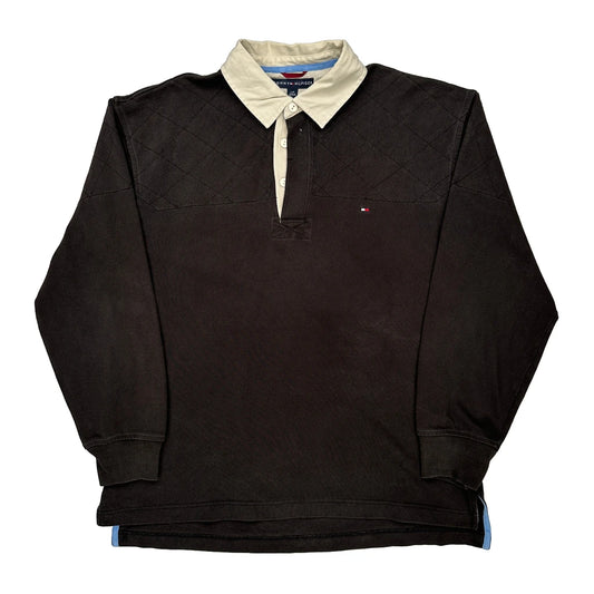Tommy Hilfiger Rugby Shirt - Large Beige Cotton