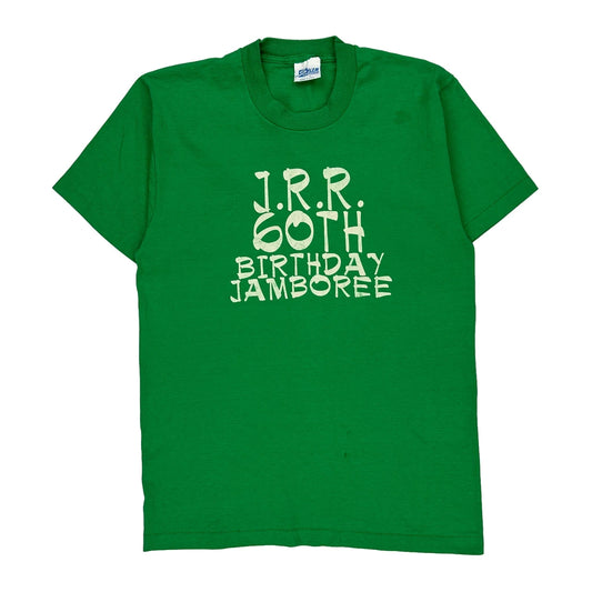 Salem Single Stitch T-Shirt - Large Green Cotton Blend