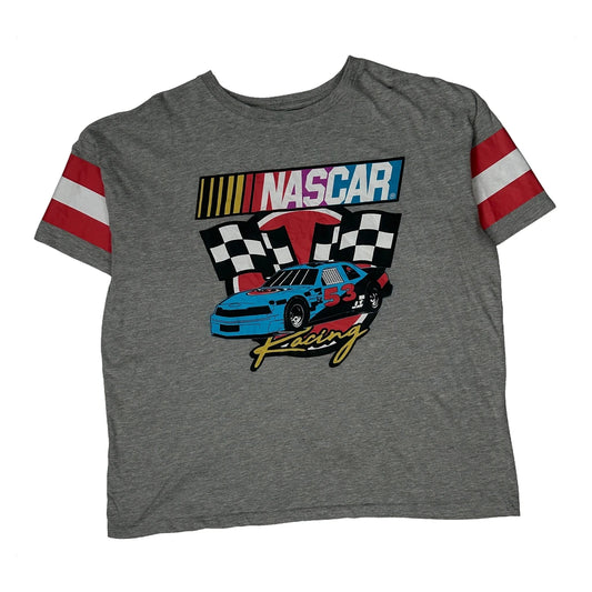 Racing Graphic Nascar Graphic T-Shirt - XL Grey Cotton Blend