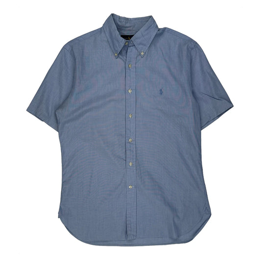 Ralph Lauren Slim Fit Short Sleeve Shirt - Large Blue Cotton