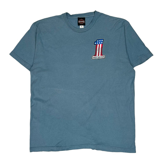 Cookeville Harley Davidson Graphic T-Shirt - XL Blue Cotton