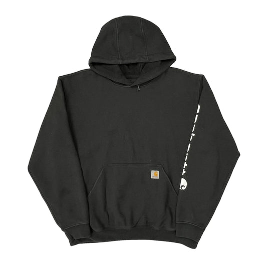 Original Fit Carhartt Spellout Hoodie - Large Black Cotton