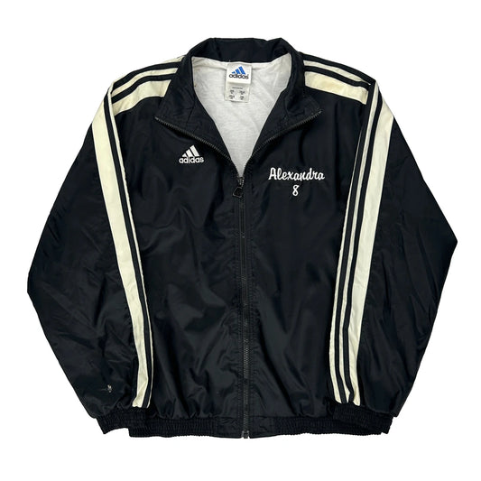 Age 14-16 Adidas Track Jacket - XL Black Cotton Blend