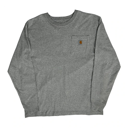 Vintage Carhartt Long Sleeve T-Shirt - Large Grey Cotton