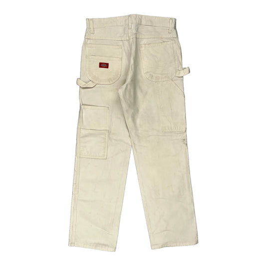 Dickies Double Knee Carpenter Trousers - 34W 29L White Cotton