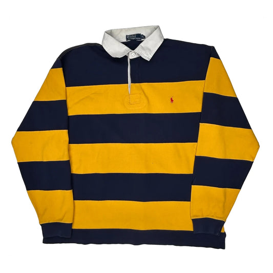 Polo By Ralph Lauren Striped Rugby Shirt - 2XL Navy Cotton