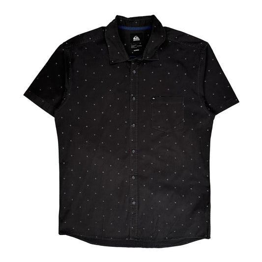 Quiksilver Short Sleeve Shirt - XL Black Cotton