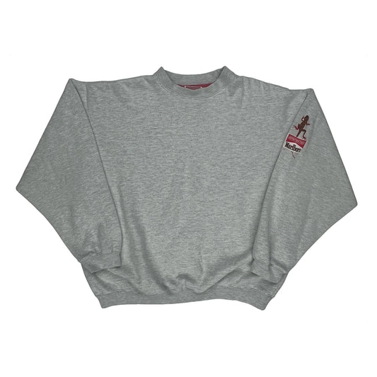 Vintage Adventure Team Marlboro Sweatshirt - Large Grey Cotton Blend