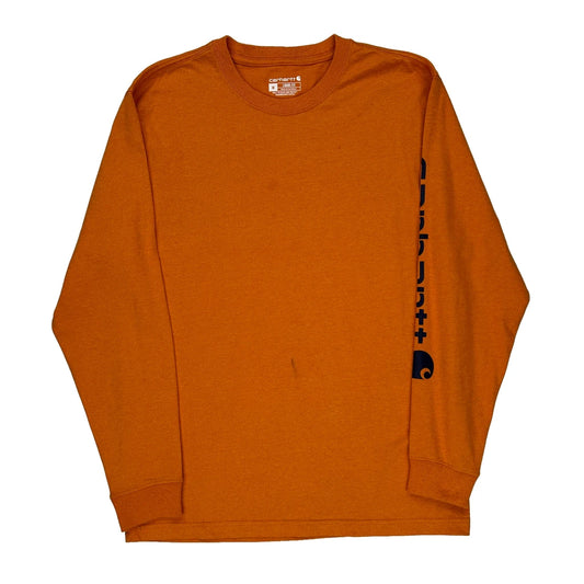 Carhartt Long Sleeve T-Shirt - Medium Orange Cotton