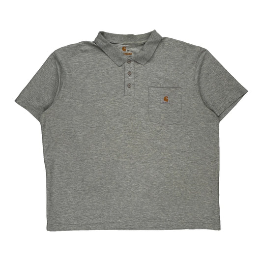 Carhartt Polo Shirt - 2XL Grey Cotton