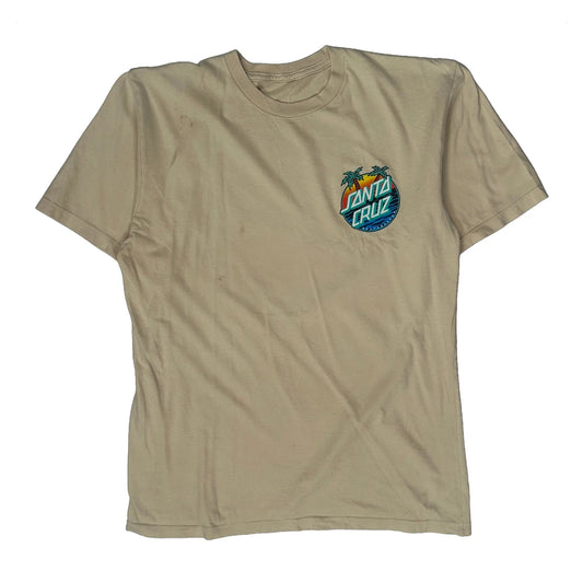 Santa Cruz Graphic T-Shirt - Small Beige Cotton
