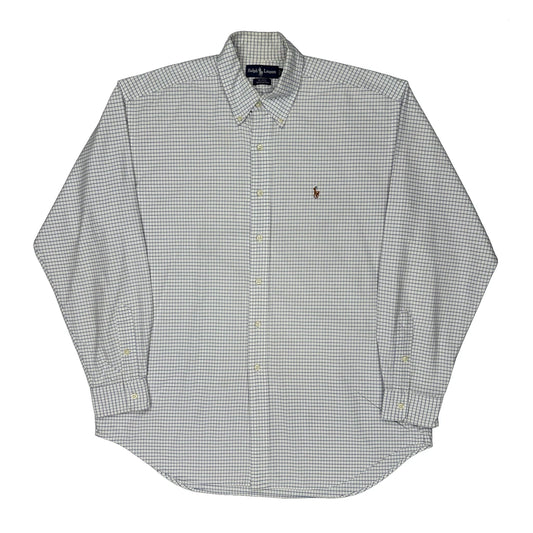 Blake Ralph Lauren Checked Shirt - Large White Cotton