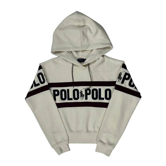 Polo By Ralph Lauren Striped Hoodie - XS Cream Cotton