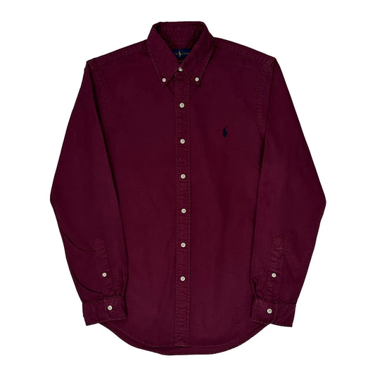 Classic Fit Ralph Lauren Shirt - Small Burgundy Cotton