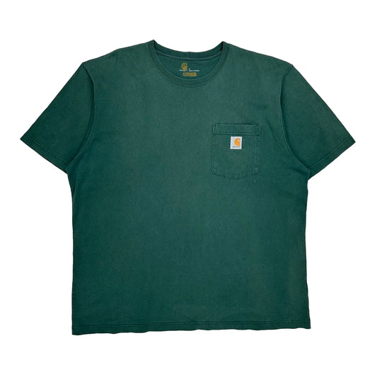 Carhartt T-Shirt - Large Green Cotton
