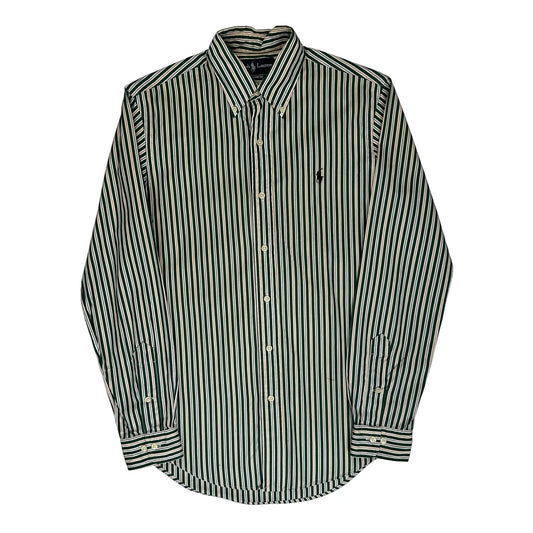 Custom Fit Ralph Lauren Striped Shirt - Small Green Cotton