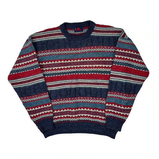 Kappa Striped Jumper - Medium Navy Knitted