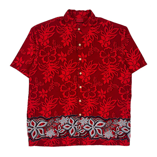 Extreme Gear Floral Hawaiian Shirt - Large Red Polyester
