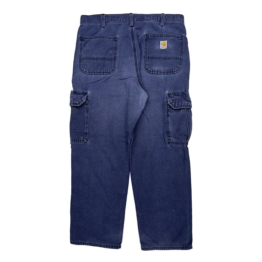 Carhartt Cargo Trousers - 36W 30L Blue Cotton