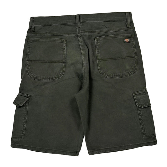 Dickies Cargo Shorts - 32W 11L Green Cotton