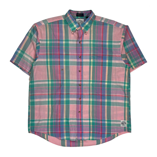 Vintage Salty Dog Gant Checked Short Sleeve Shirt - Large Multicoloured Cotton Blend
