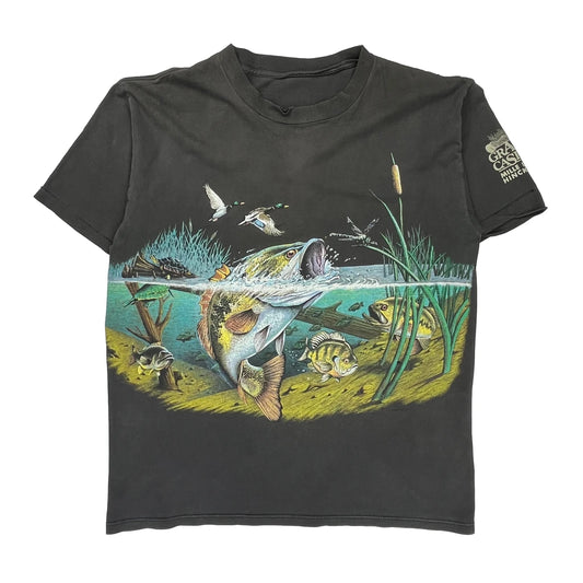Fishing Unbranded Graphic T-Shirt - Large Multicoloured Cotton
