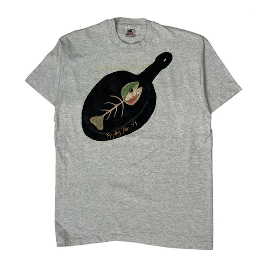 Frying Pan Fruit Of The Loom Graphic T-Shirt - XL Grey Cotton