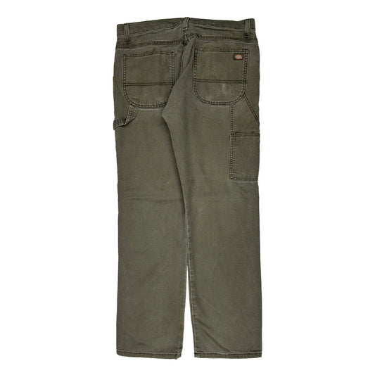 Dickies Carpenter Trousers - 33W 31L Khaki Cotton Blend
