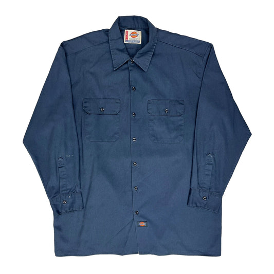 Dickies Shirt - XL Navy Polyester Blend