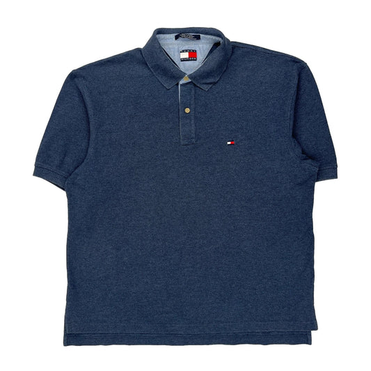 Tommy Hilfiger Polo Shirt - Large Blue Cotton
