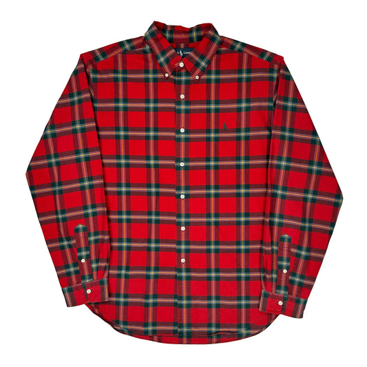 Classic Fit Ralph Lauren Checked Shirt - XL Red Cotton