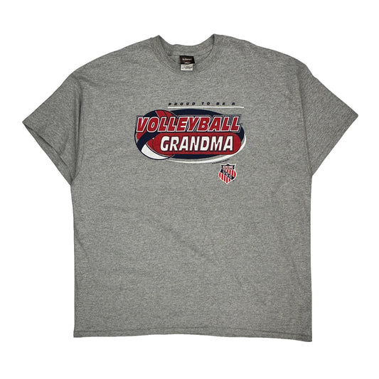Volleyball Grandma Zia Graphics T-Shirt - 2XL Grey Cotton