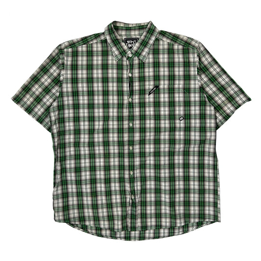Vintage Ecko Unltd Checked Short Sleeve Shirt - XL Green Cotton