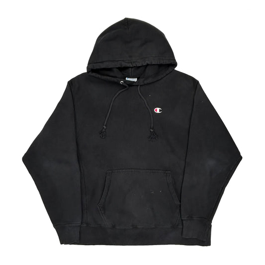 Reverse Weave Champion Hoodie - Large Black Cotton