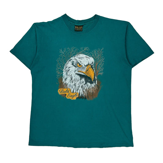 Bald Eagle Home Team Single Stitch T-Shirt - XL Green Cotton