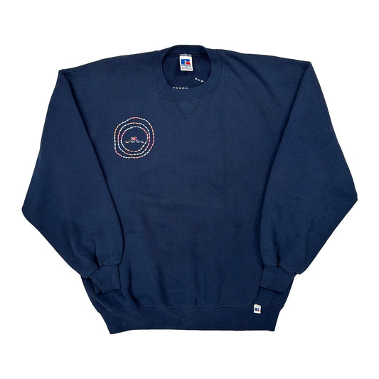 Made In USA Russell Athletic Graphic Sweatshirt - XL Navy Cotton