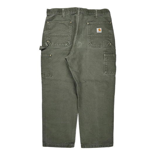 Carhartt Double Knee Carpenter Trousers - 35W 29L Grey Cotton