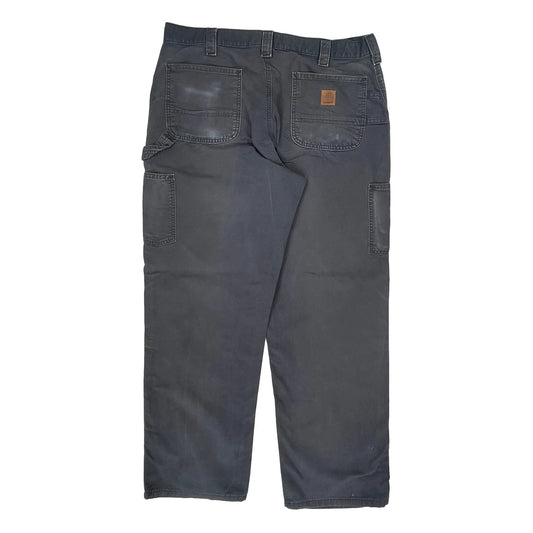 Carhartt Double Knee Carpenter Trousers - 38W 32L Navy Cotton