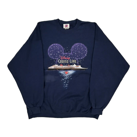 Cruise Line Disney Graphic Sweatshirt - 2XL Navy Cotton