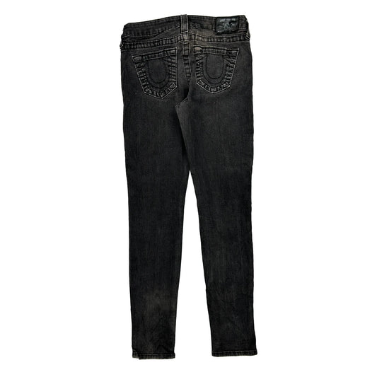 Made In Usa True Religion Skinny Jeans - 29W UK 8 Black Cotton Blend
