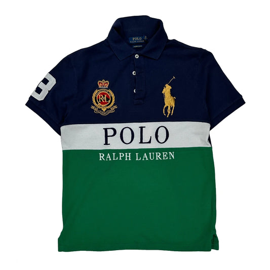 Number 3 Ralph Lauren Slim Fit Polo Shirt - Small Green Cotton
