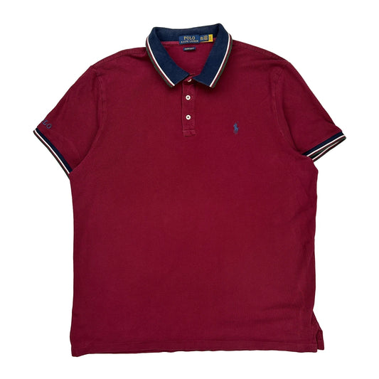Polo By Ralph Lauren Slim Fit Polo Shirt - 2XL Burgundy Cotton