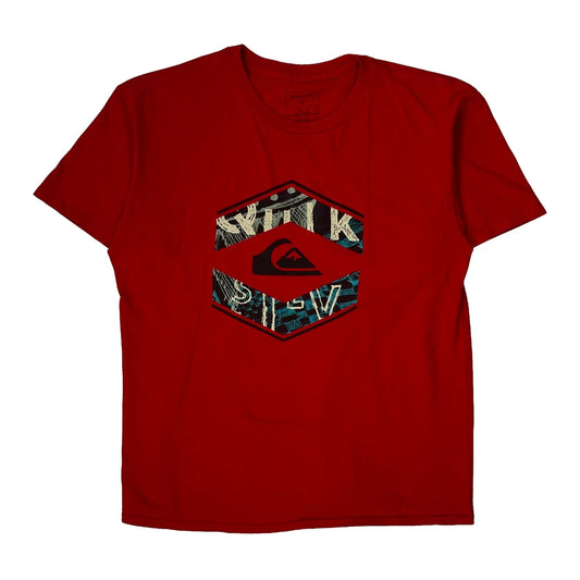 Vintage Quiksilver Graphic T-Shirt - XL Red Cotton