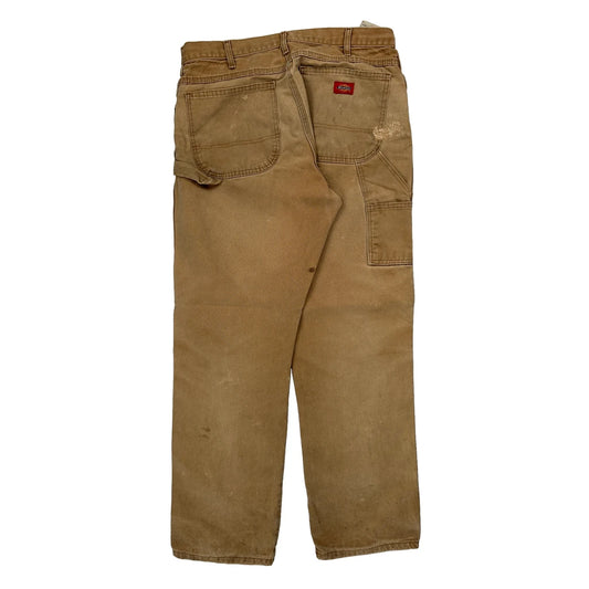 Dickies Carpenter Trousers - 32W 32L Brown Cotton