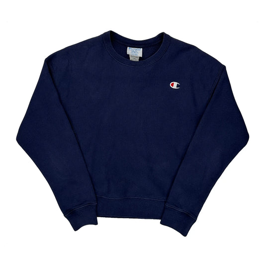 Reverse Weave Champion Sweatshirt - Small Navy Cotton Blend