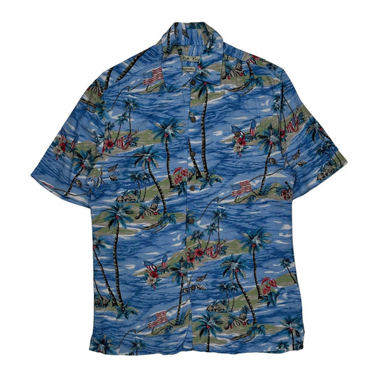 Batik Bay Hawaiian Shirt - Small Blue Cotton