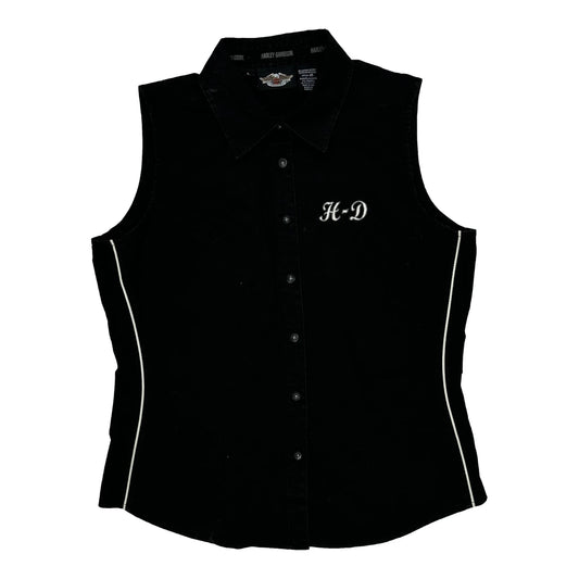Motorcycle Harley Davidson Shirt - Large Black Cotton