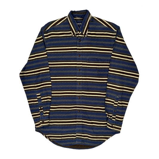 Nautica Striped Shirt - Medium Blue Cotton