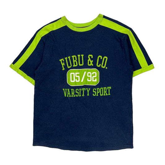 Vintage Varsity Sport Fubu T-Shirt - Medium Blue Cotton